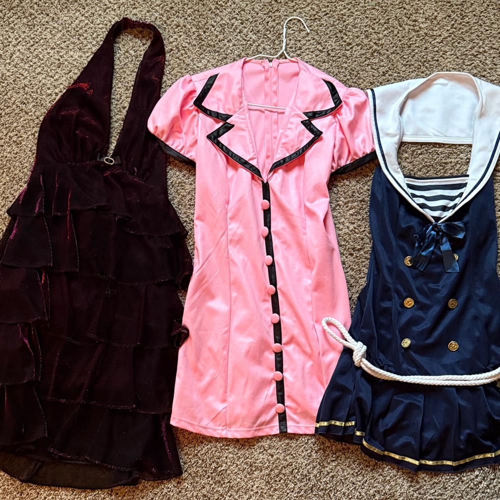 Set of Three Halloween Dresses Sailor, Waitress, Flapper